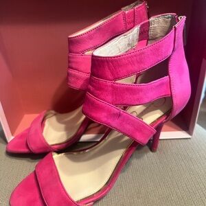 Pink Strappy Heeled Sandals